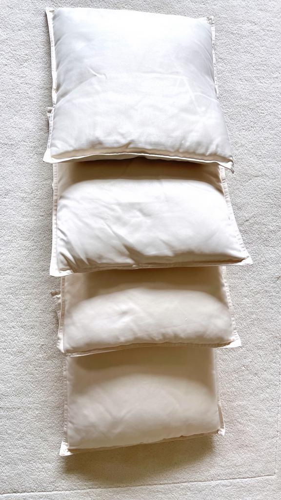 Zara home 4 keer kussens beige, Ophalen of Verzenden, Zo goed als nieuw, Beige, Vierkant