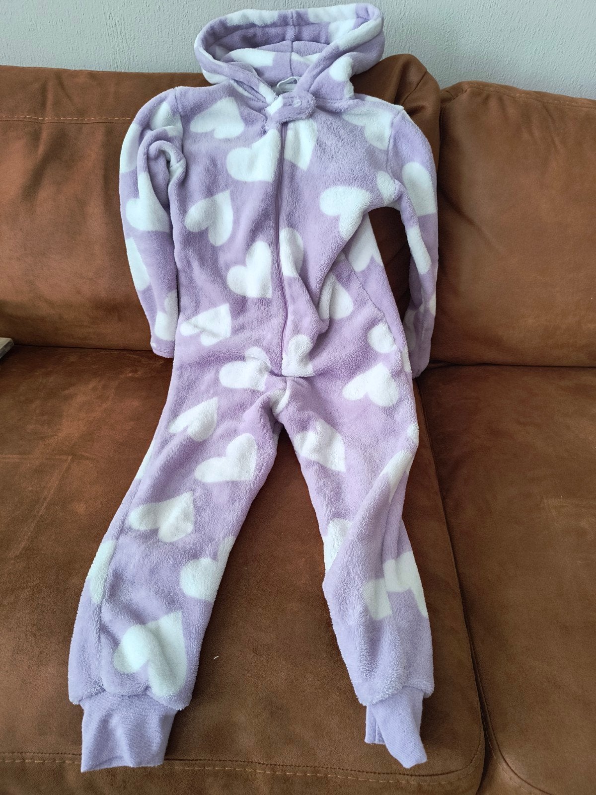 Superzachte Onesie - maat 110/116, Ophalen, Zo goed als nieuw, Maat 34 (XS) of kleiner, Paars