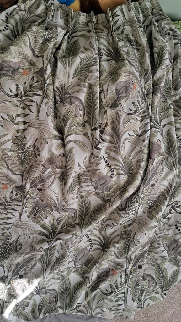 Gordijn met jungleprint en verduisterende voering, Ophalen of Verzenden