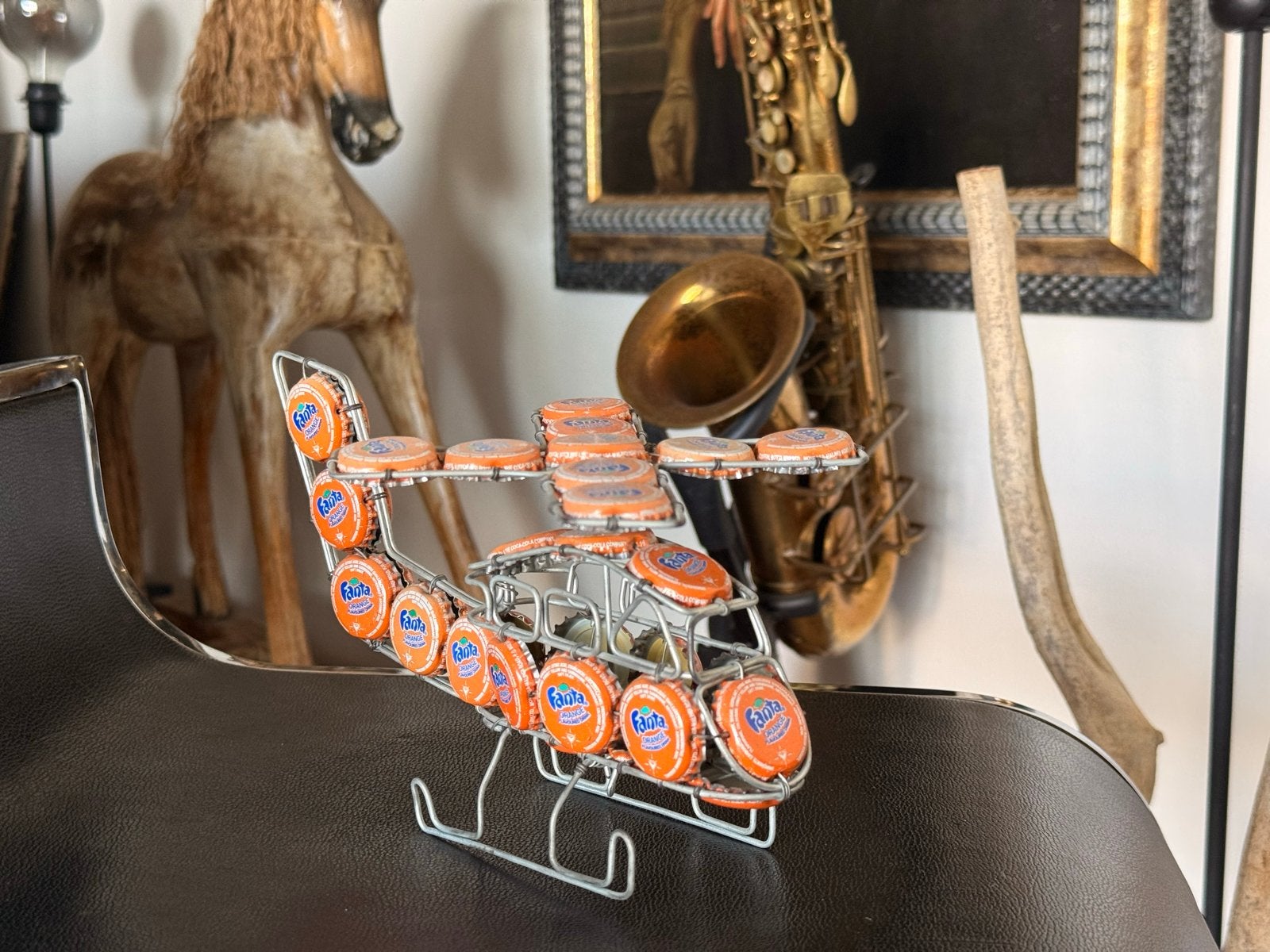 Unieke Fanta Helikopter van kroonkurken - Handgemaakt, Antiek en Kunst, Ophalen of Verzenden