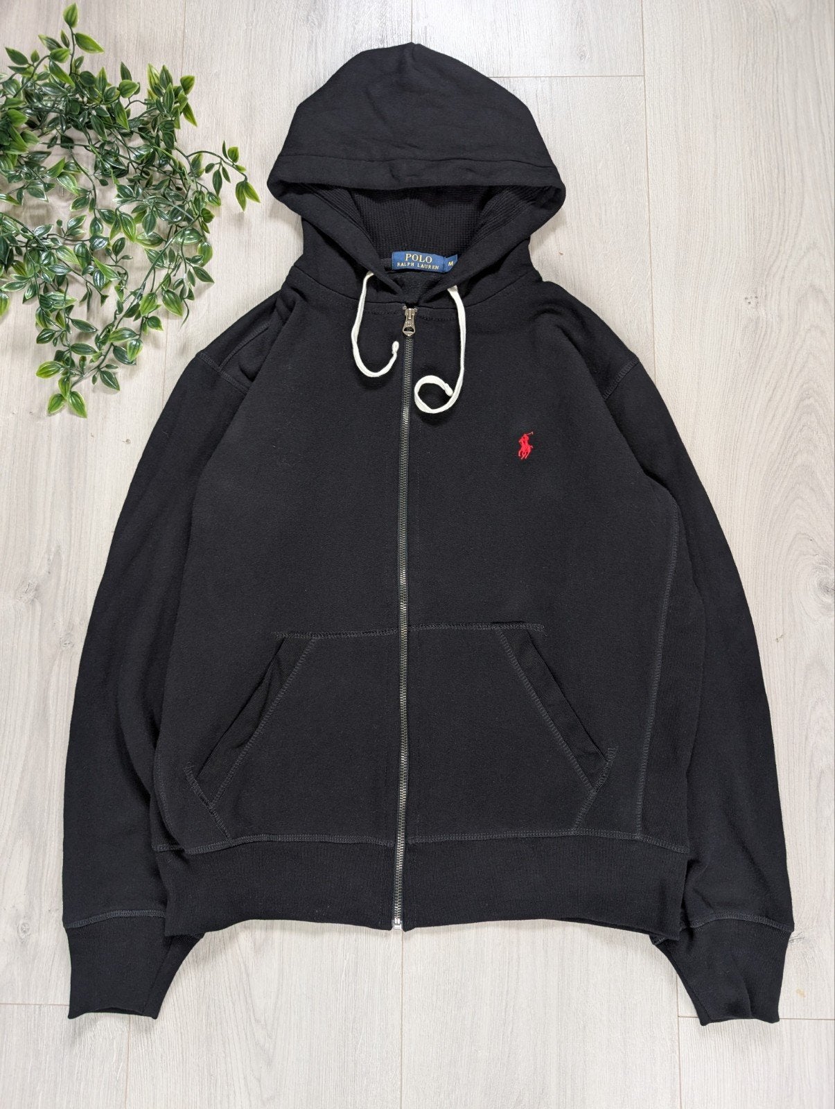 Vintage Polo Ralph Lauren Zip Hoodie Zwart - Maat M, Maat 48/50 (M), Zwart, Ophalen of Verzenden, Polo Ralph Lauren