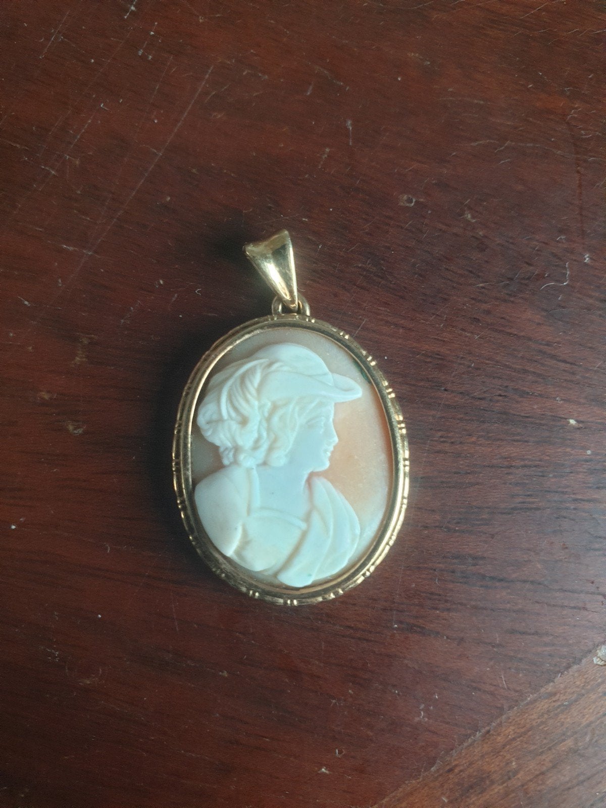 Camee gouden hanger 14 karaat, Ophalen of Verzenden, Zo goed als nieuw, Goud, Goud