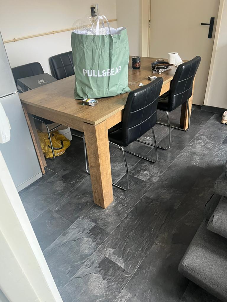 Eettafel jysk 160 bij 90, Ophalen, 50 tot 100 cm, Zo goed als nieuw, 150 tot 200 cm