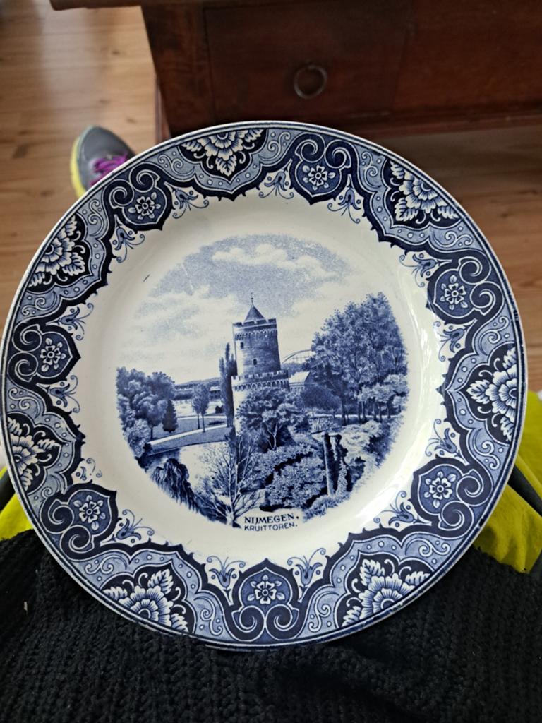 Blauw bord Société Ceramique, Ophalen of Verzenden