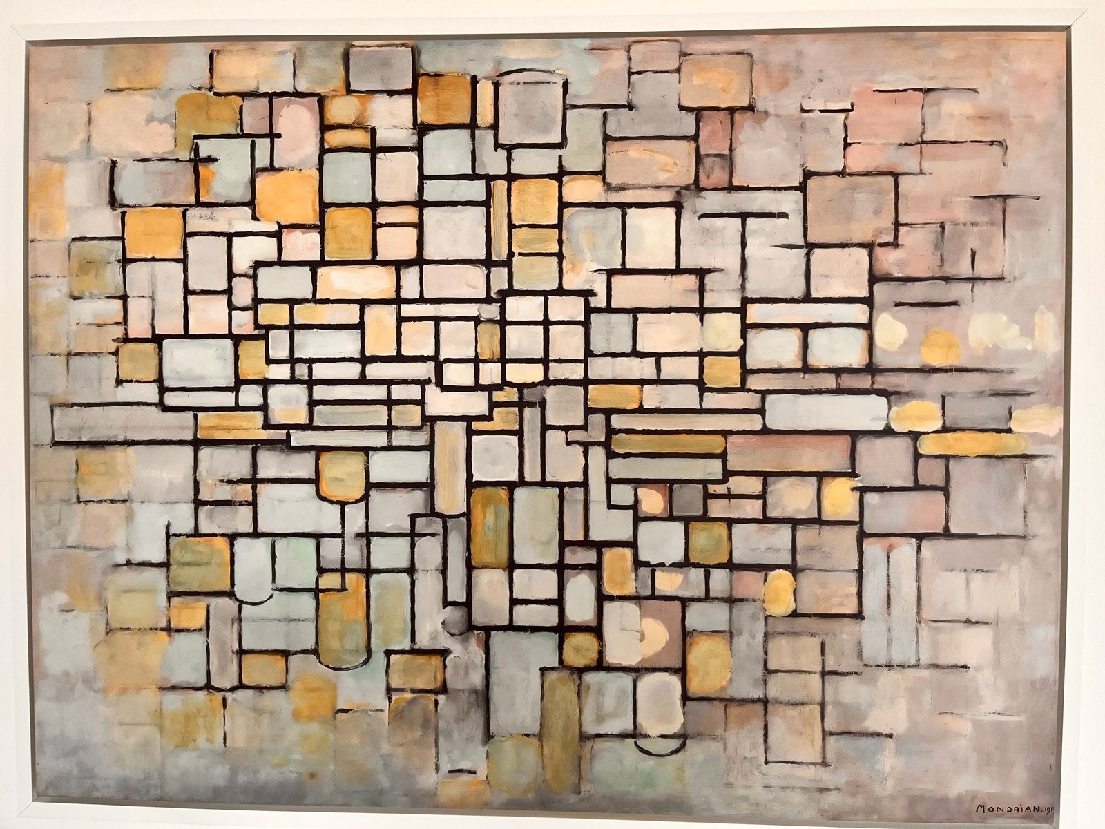 Piet Mondriaan-stijl nr. II reproductie canvas 120 x 90 cm, Ophalen of Verzenden