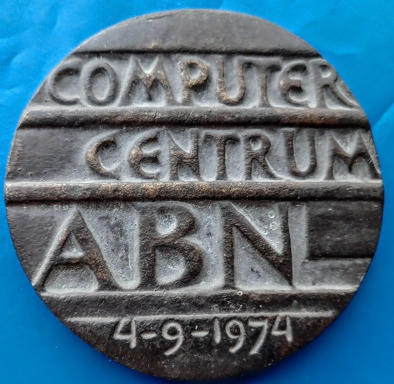 Penning Opening Computer Centrum ABN - 1974, Verzenden, Brons, Nederland