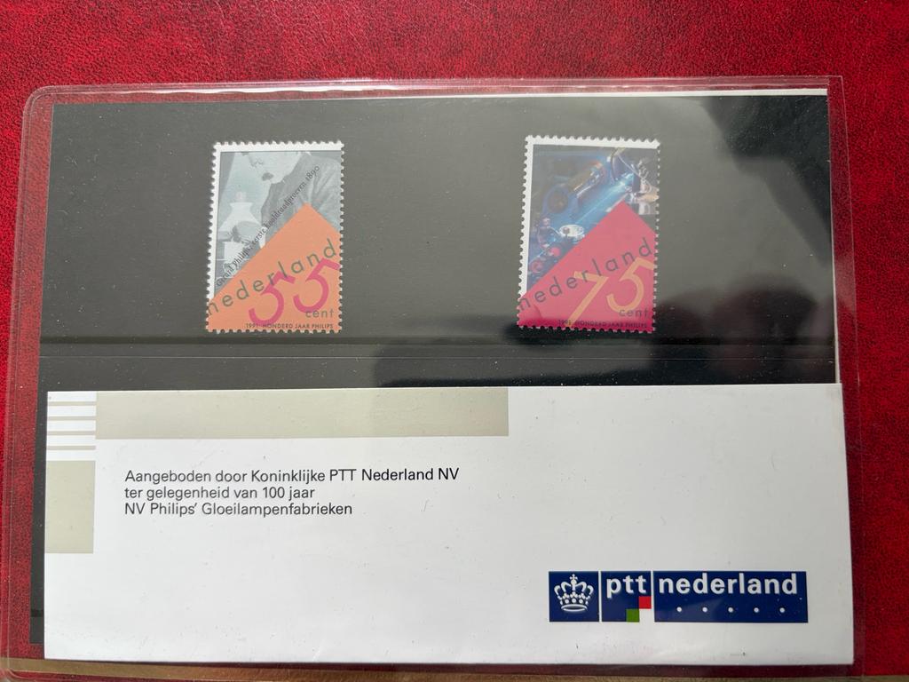 Philips Gloeilampfabrieken postzegels 55 ct en 75 ct, Postzegels en Munten, Postzegels | Nederland, Ophalen of Verzenden, Na 1940