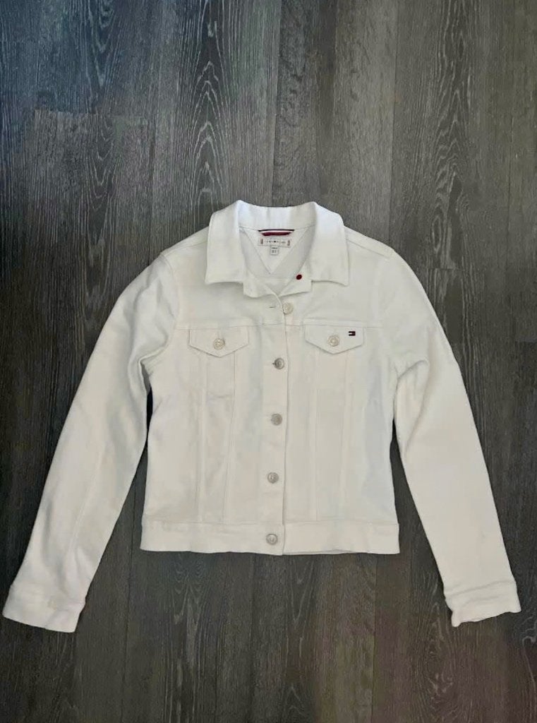 Tommy Hilfiger witte spijkerjas maat 34, Wit, Ophalen of Verzenden, Zo goed als nieuw, Maat 34 (XS) of kleiner