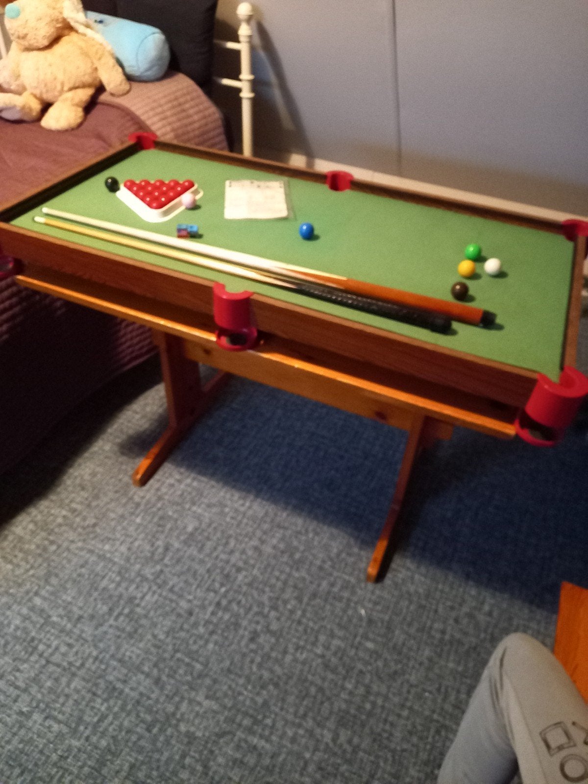 Snookertafel 127x68cm (compleet), Sport en Fitness, Biljarten en Poolen, Ophalen of Verzenden, Zo goed als nieuw, Pooltafel
