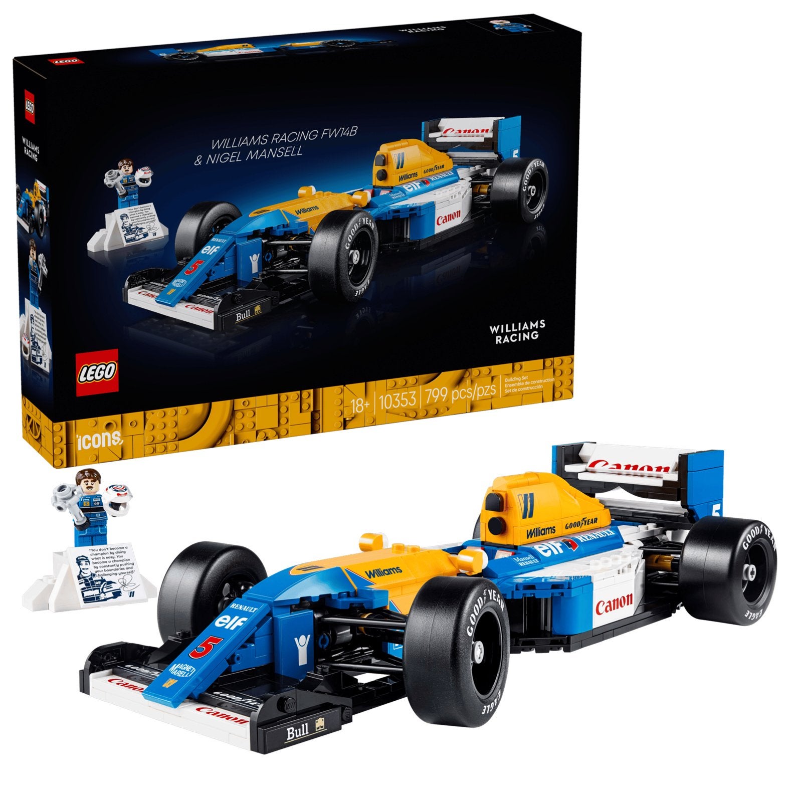 LEGO Icons Williams Racing FW14B & Nigel Mansell (10353), Ophalen of Verzenden, Nieuw, Overige merken