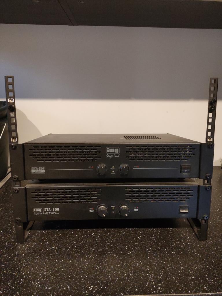 Set van 2 IMG Stage Line STA-500 Eindversterkers 600W, Ophalen of Verzenden