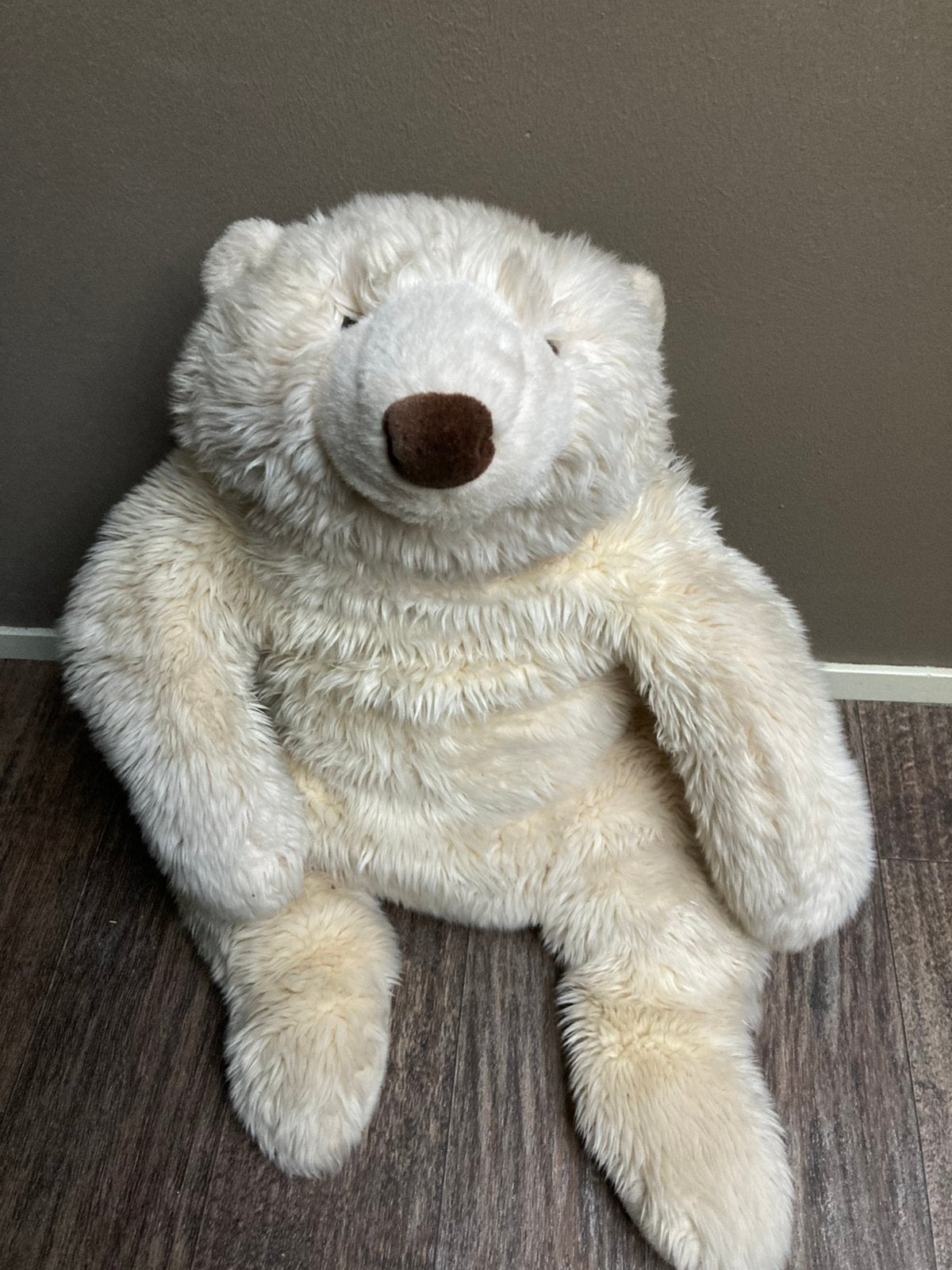 Grote zachte ijsbeerknuffel, Kinderen en Baby's, Speelgoed | Knuffels en Pluche, Zo goed als nieuw, Beer, Wit, Ophalen of Verzenden