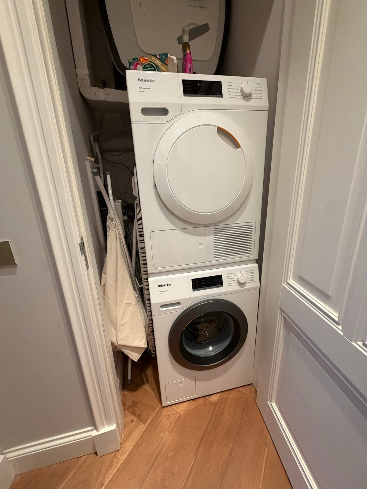 Miele W1 wasmachine en T1 droger set, Witgoed en Apparatuur, Wasmachines, Ophalen, 1200 tot 1600 toeren, 8 tot 10 kg, Zo goed als nieuw