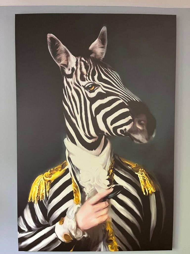 Schilderij canvas zebra, Ophalen