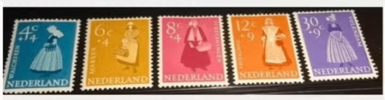 Zomerzegels - 707#711 - 1958 - Klederdracht - Serie Compleet, Postzegels en Munten, Verzenden, Na 1940, Postfris