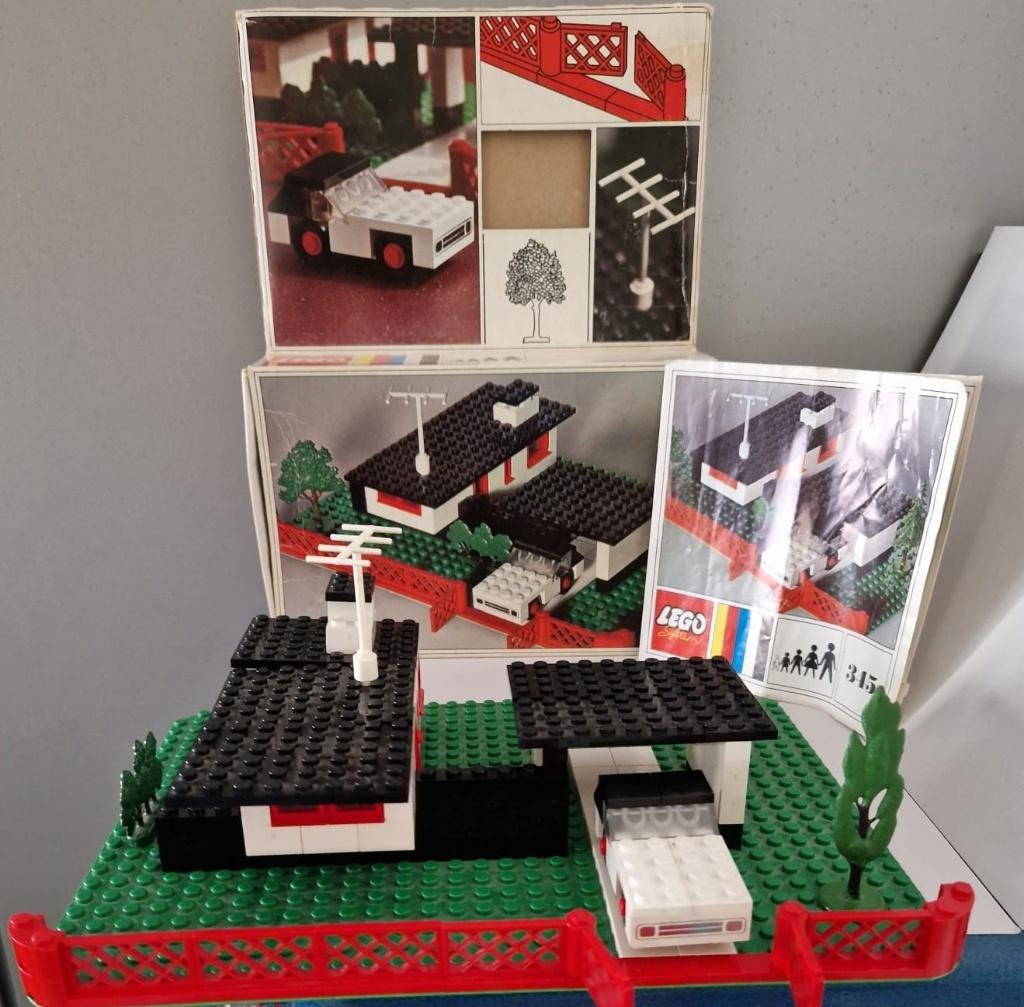 Lego 345 Villa met auto met doos 1969, Compleet, Gebruikt, Lego, Ophalen of Verzenden