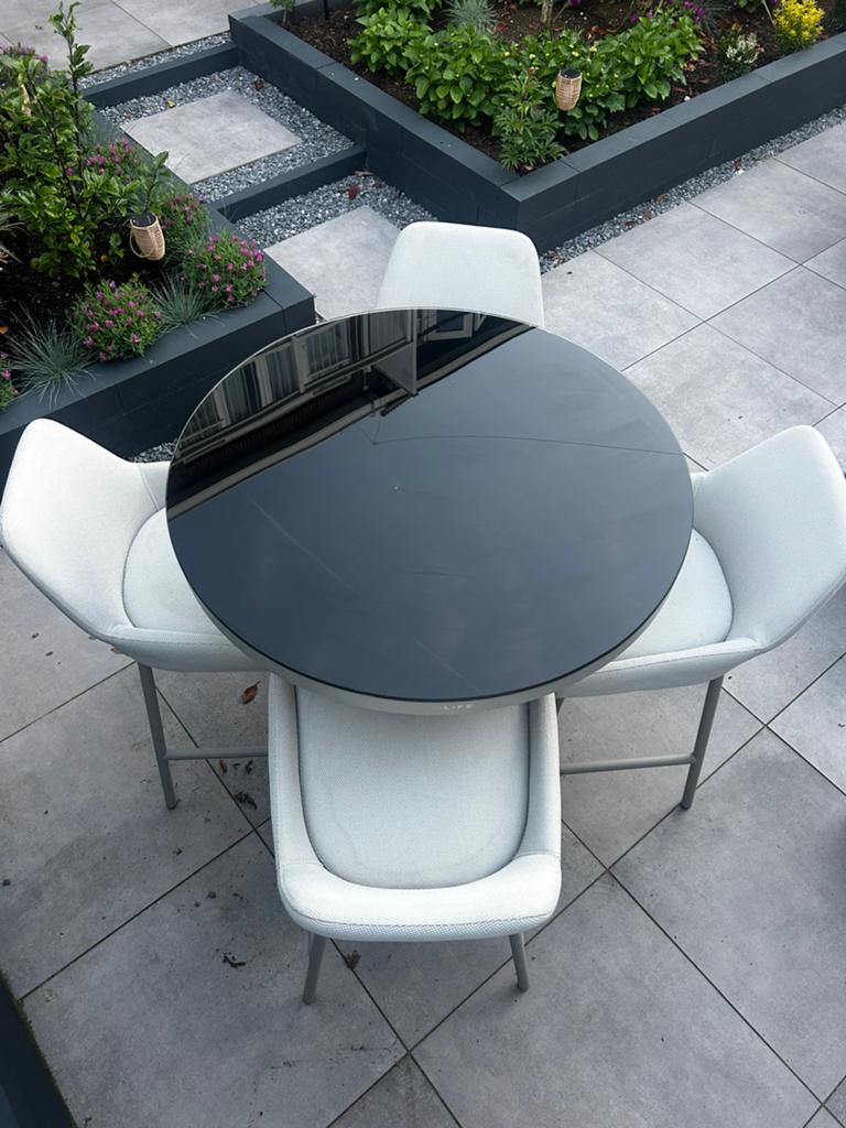 Tuin tafel / barset Oslo merk LIFE 4 persoons, Ophalen, Zo goed als nieuw, Aluminium