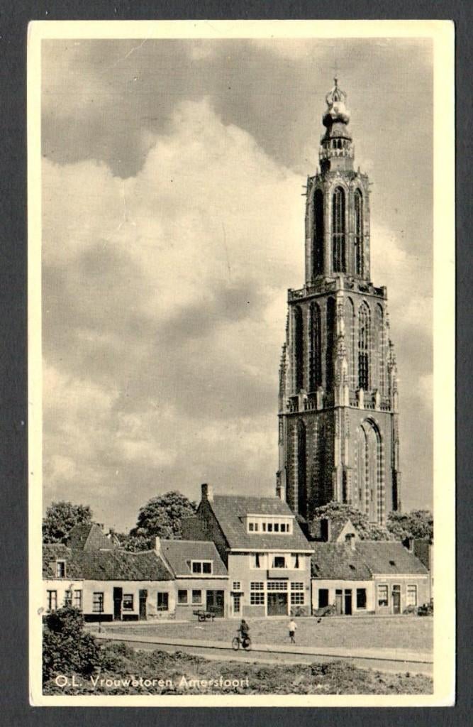 Oude Ansicht - Amersfoort - O.L. Vrouwetoren 1951 - Utr., Ophalen of Verzenden, 1940 tot 1960, Gelopen, Utrecht