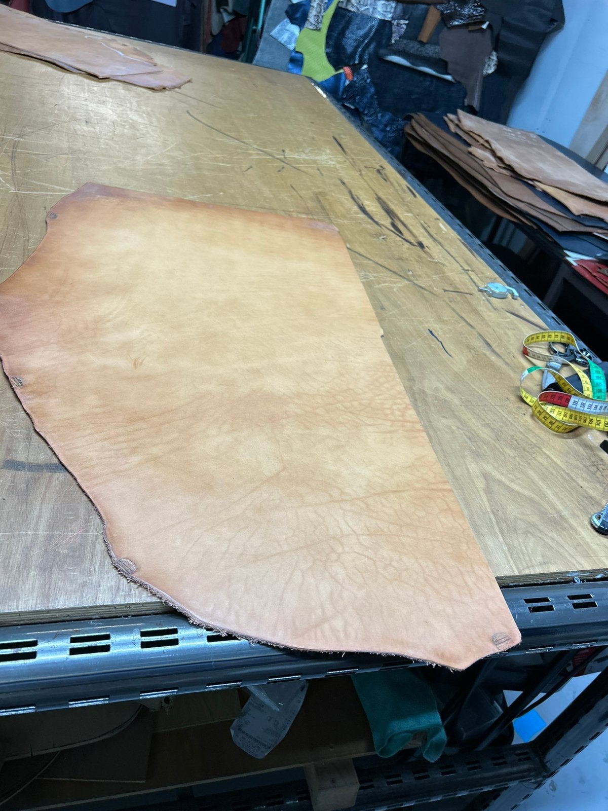 Naturel patina-vintage tuigleer 3,5-4 mm dikte half soepel 8, Leer of Kunstleer, Ophalen of Verzenden, Zo goed als nieuw, 30 tot 120 cm
