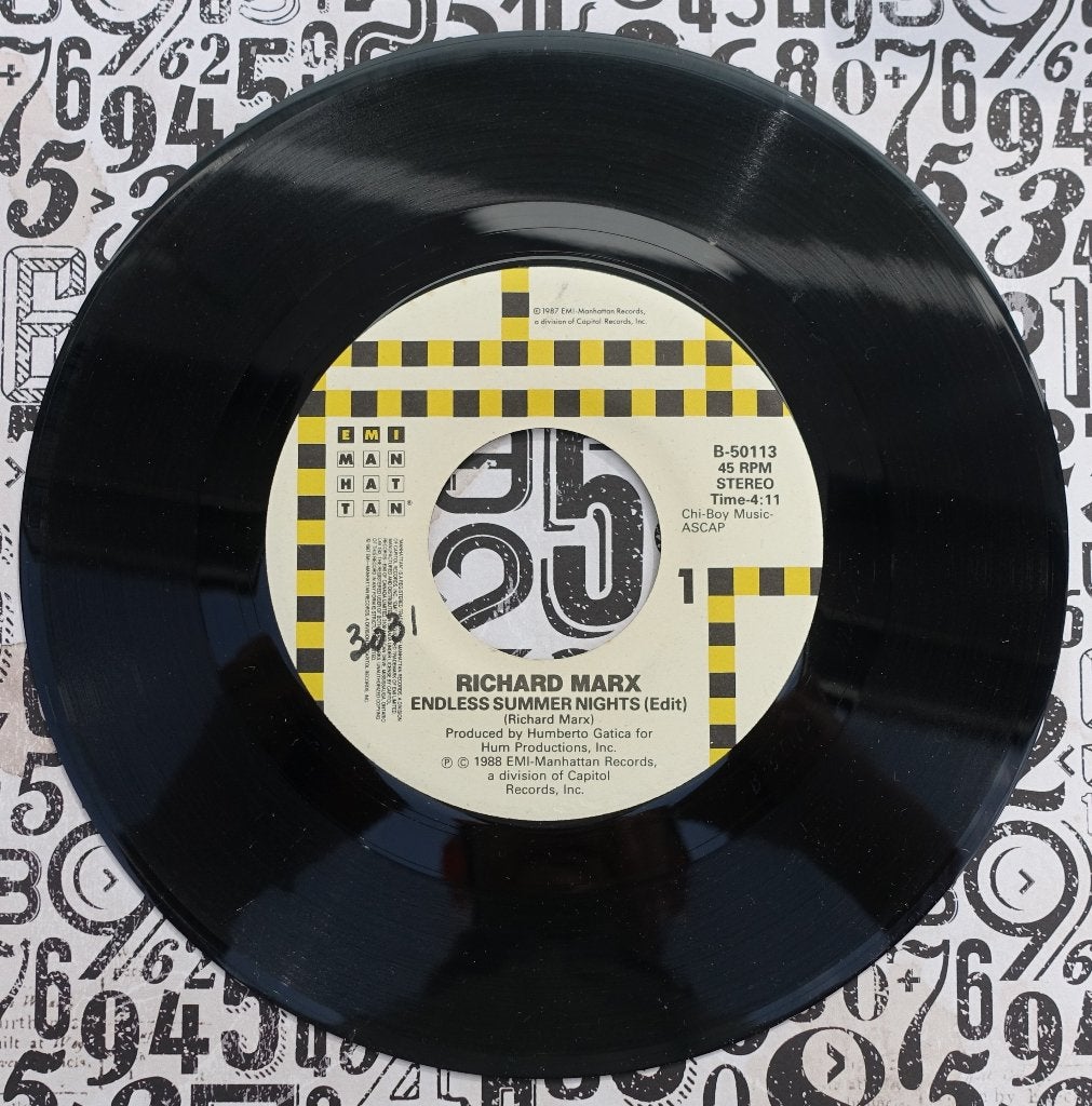 Richard Marx - Endless Summer Nights (7'' vinyl 1988) (8), Cd's en Dvd's, Gebruikt, 7 inch, Ophalen of Verzenden, Pop