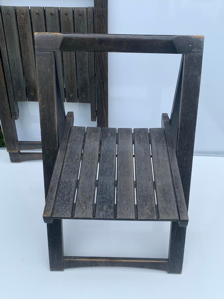 Vintage houten klapstoelen  2 stuks Alberti Bazzini, Ophalen
