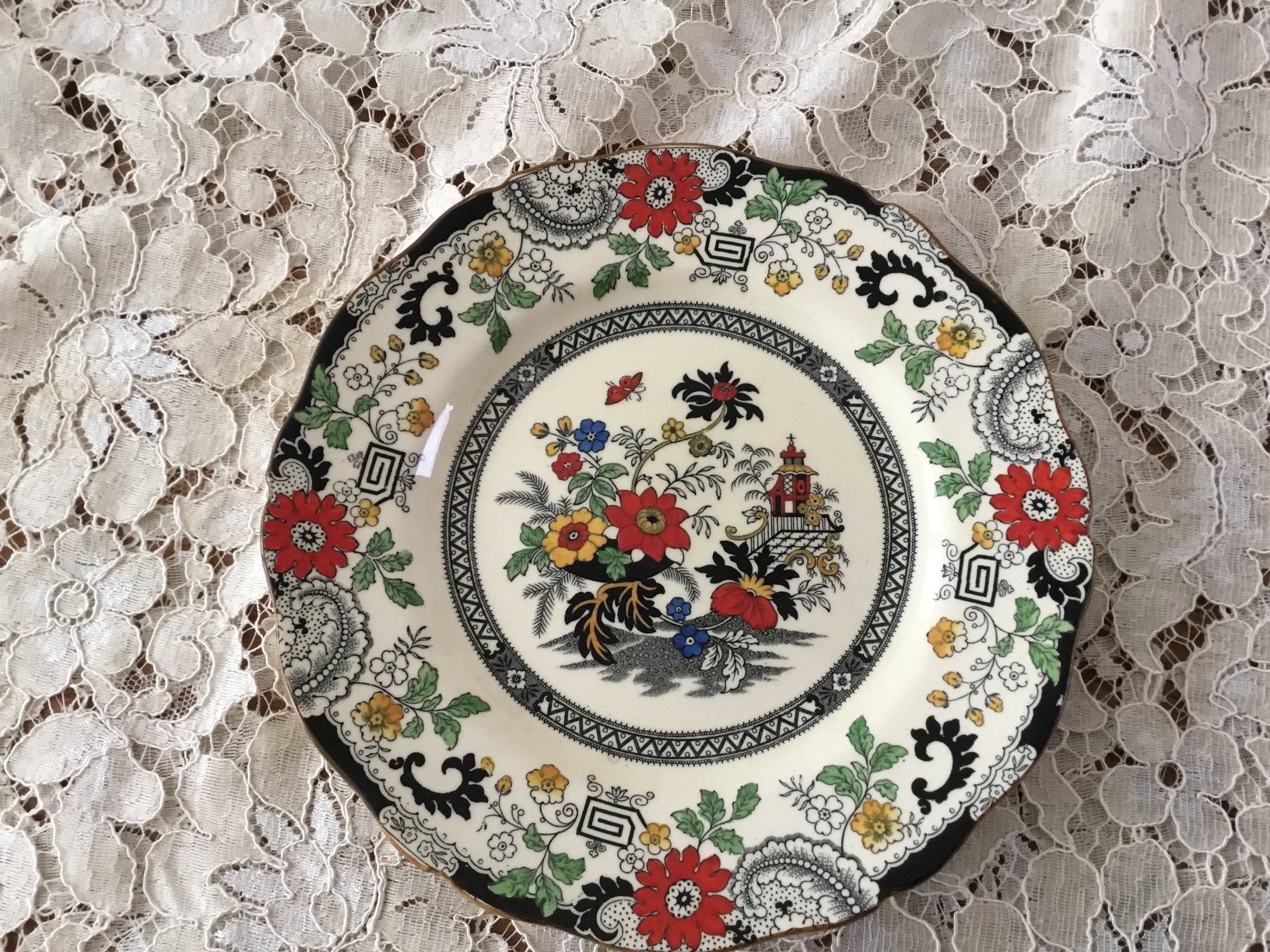antiek porseleinen Coalport Kings Ware Canton bord, Antiek en Kunst, Ophalen of Verzenden