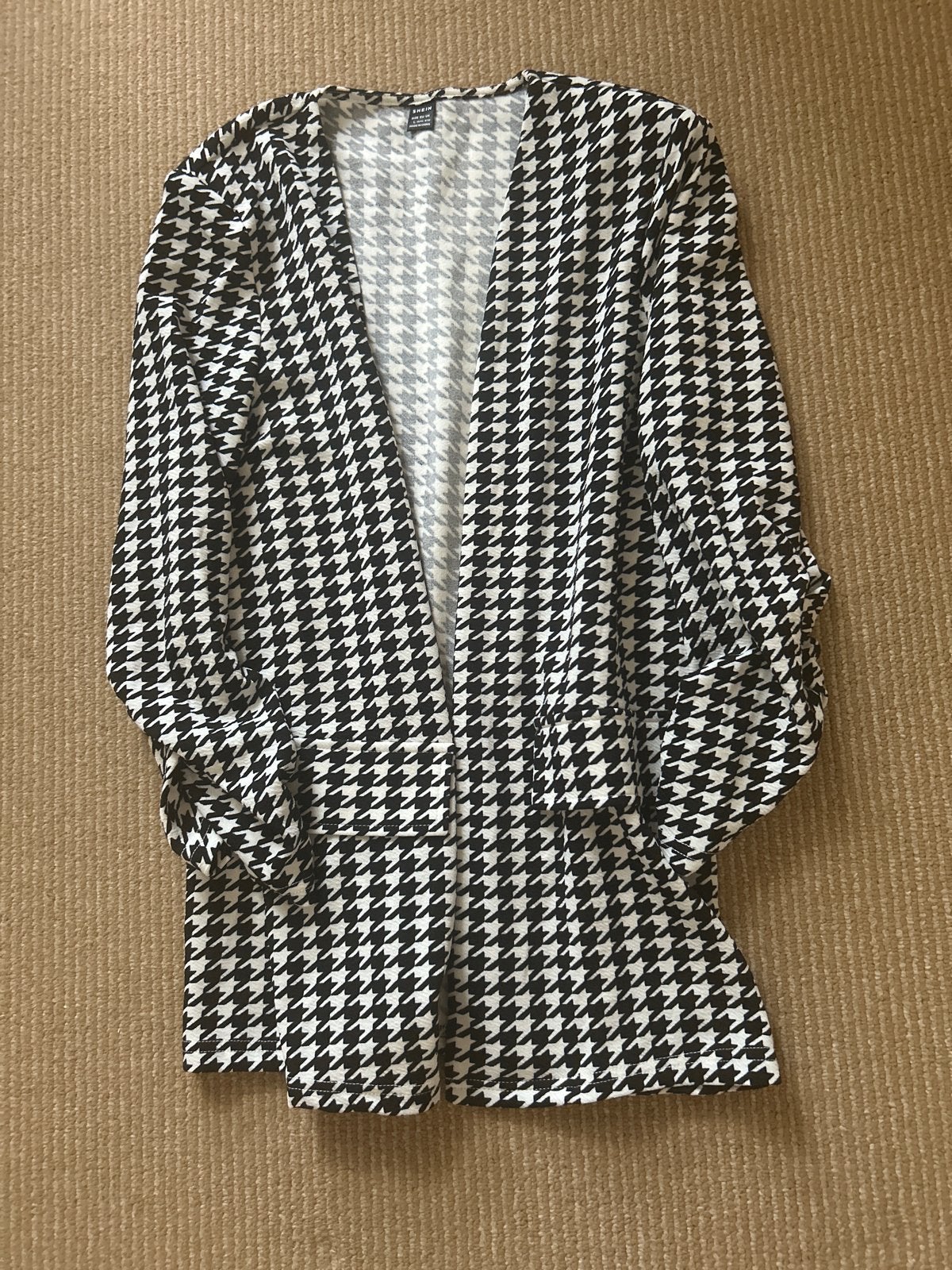 Shein Zwart-wit Pied-de-poule Blazer Maat M, Ophalen of Verzenden, Zo goed als nieuw, Maat 38/40 (M), Zwart
