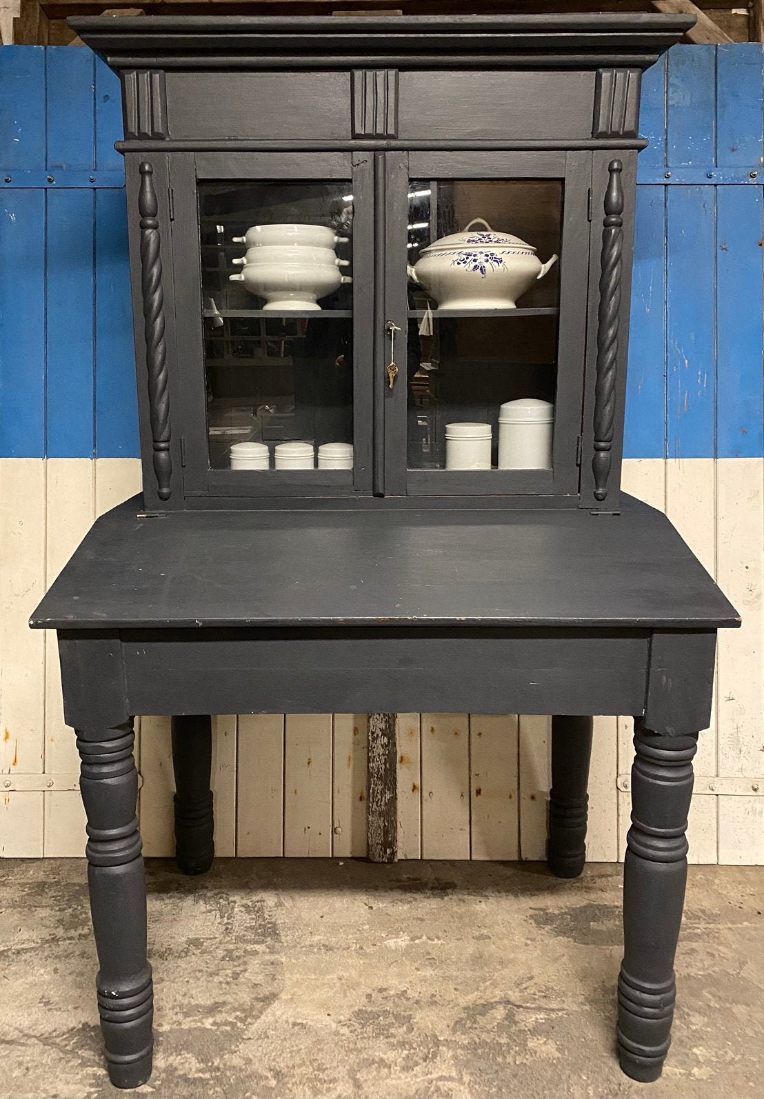 SALE: Antieke klepkast, secretaire, boekenkast, servieskast., Ophalen, Gebruikt, -, -