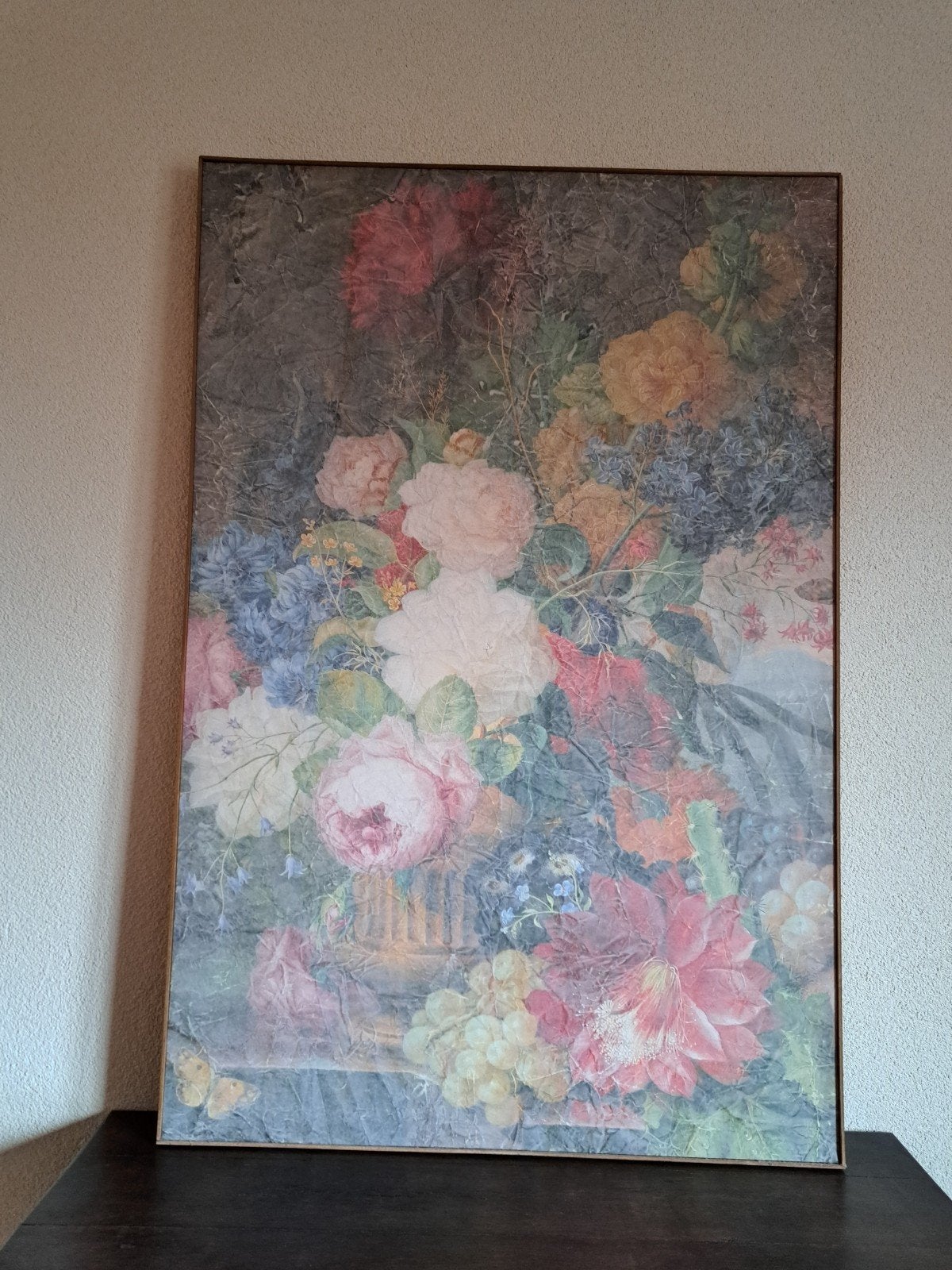 BLOEMEN PRINT IN HOUTEN LIJST NIEUW NIEUWPRIJS 134.95 EURO, Ophalen, Nieuw, Print