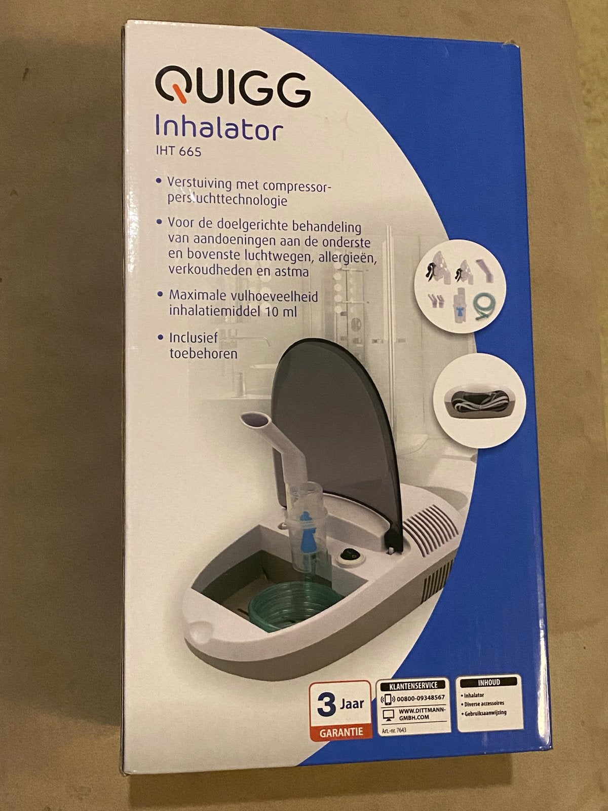 QUIGG Inhalator IHT 665 - Nieuw in doos, Ophalen of Verzenden, Nieuw, Overige typen
