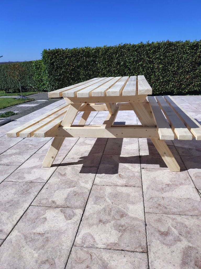 Solide nieuwe picknickbank, schroefloos in elkaar te zetten., Ophalen, Nieuw, Inklapbaar, Rechthoekig
