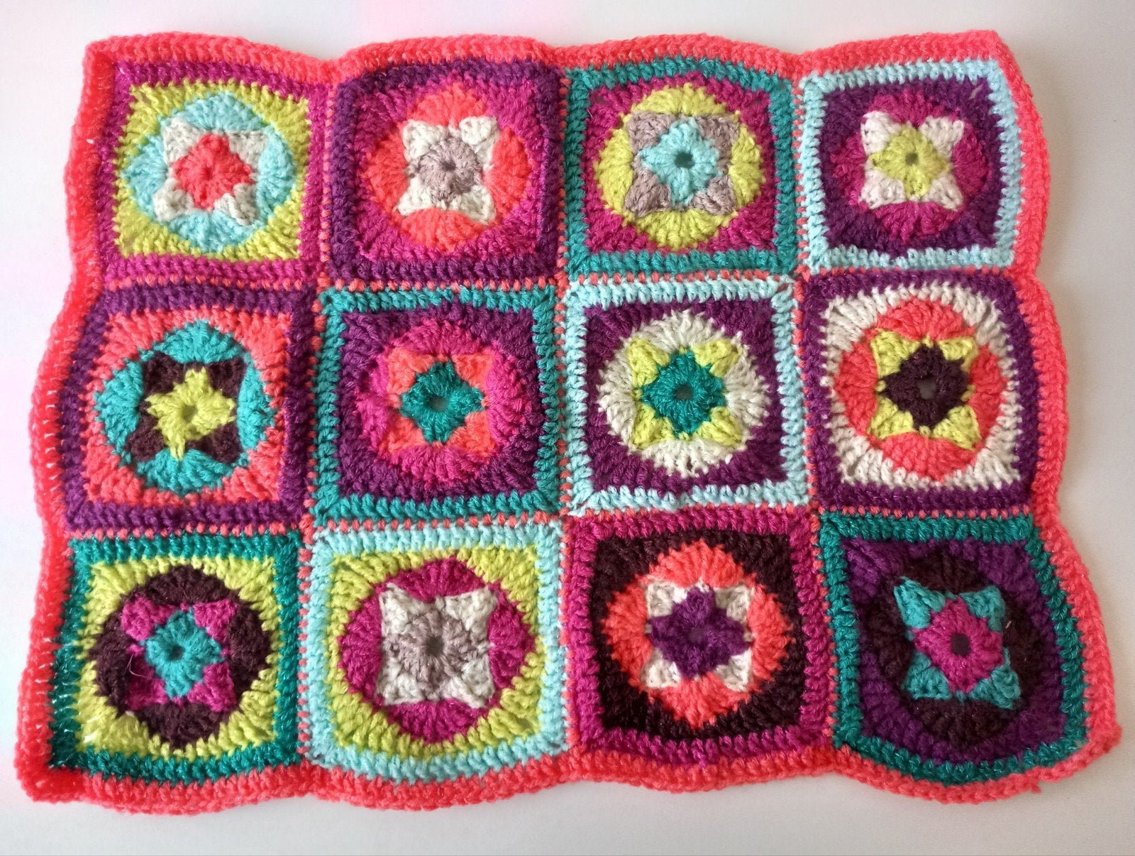 Gondas Creaties dekentje granny square gehaakt met acryl, Ophalen of Verzenden, Nieuw, Accessoires