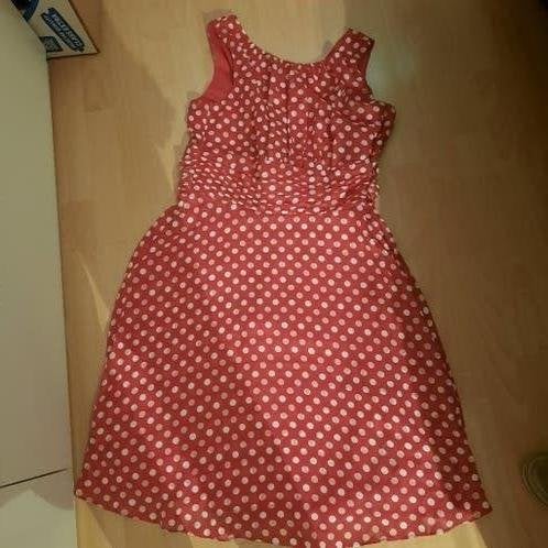 Jurk rood polkadot esprit 40 / 42, Kleding | Dames, Jurken, Verzenden, Zo goed als nieuw, Maat 42/44 (L), Rood