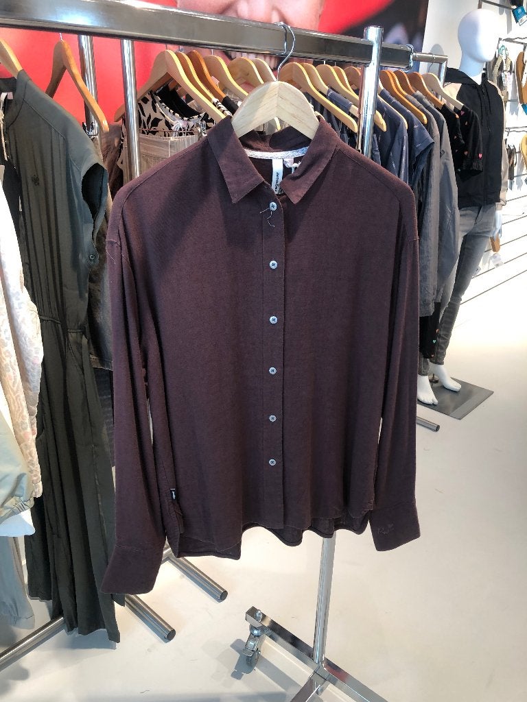 Nieuw! Ragwear soft linnen vegan blouse dark choco zomer, Ragwear, Bruin, Nieuw, Ophalen of Verzenden