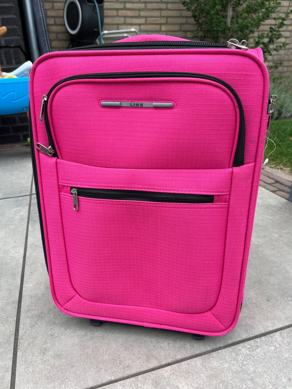Roze handbagage koffer met wieltjes - 35x24x48cm, Sieraden, Tassen en Uiterlijk, Koffers, Ophalen, Overige materialen, Gebruikt