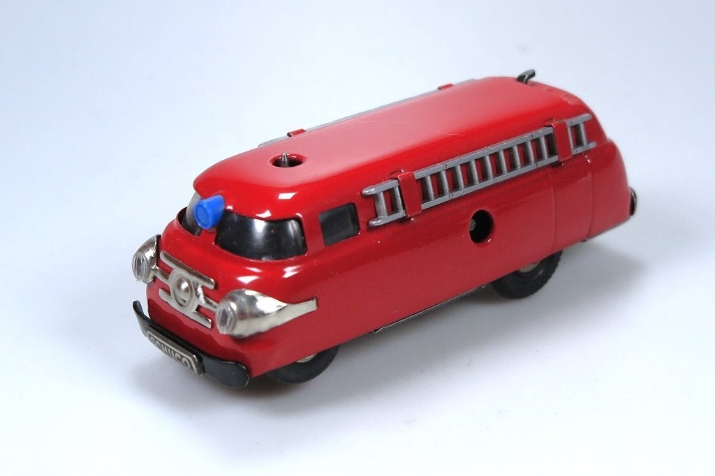 Schuco Varianto 3047 Brandweer Ladderwagen (1957) NM, opwind, Antiek en Kunst, Antiek | Speelgoed, Ophalen of Verzenden