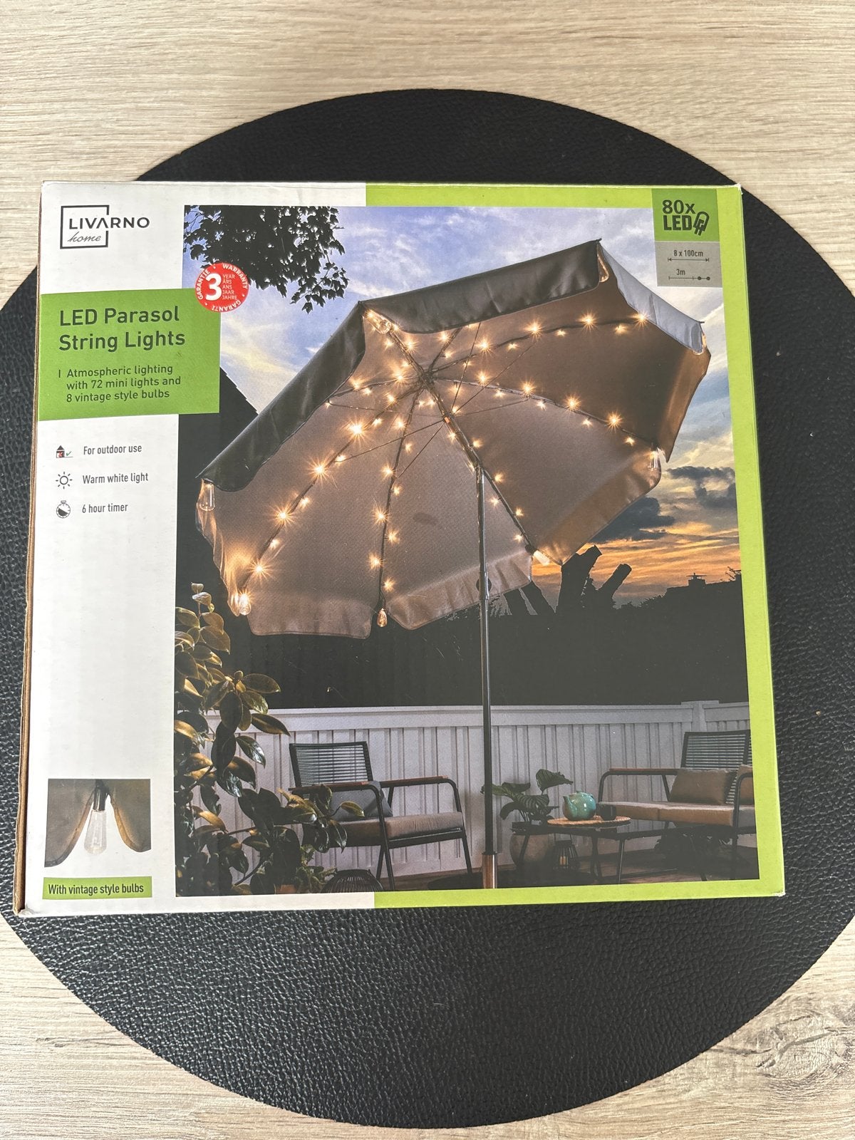 LIVARNO Home LED Parasol Lichtsnoer - Nieuw in doos, Ophalen of Verzenden, Nieuw, Overige typen