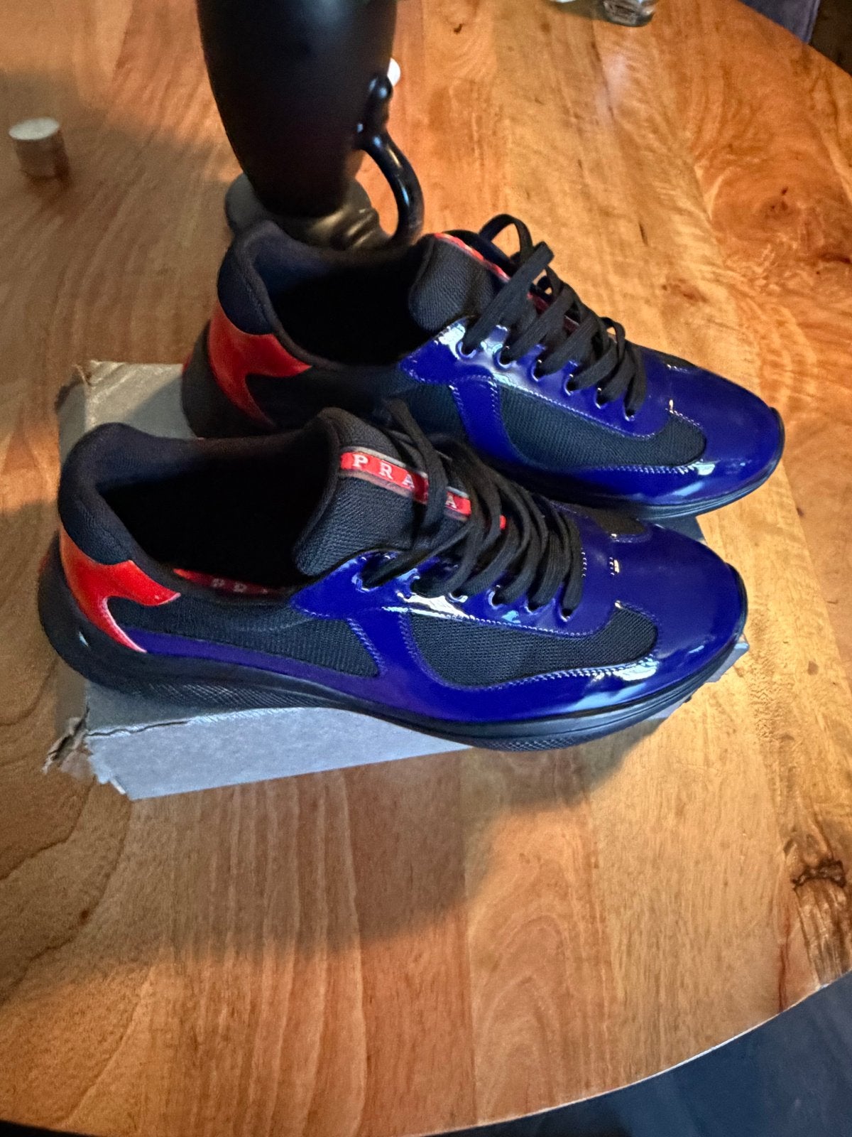 Prada Cup Sneakers Maat 47 Blauw Rood, Kleding | Heren, Schoenen, Ophalen of Verzenden, Zo goed als nieuw, Blauw, Sneakers of Gympen