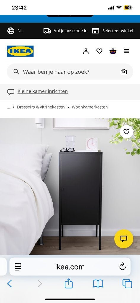 Zwart metaal kastje IKEA Lixhult, Huis en Inrichting, Ophalen, Zo goed als nieuw