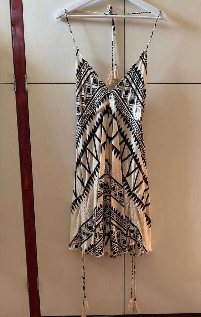 Korte Ibiza jurk van Rayon stof - mt S/M, Wit, Nieuw, Ophalen of Verzenden, Maat 36 (S)