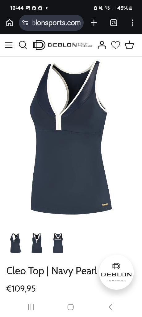 Nieuwe Deblon top Sports, Maat 38/40 (M), Blauw, Overige typen, Nieuw