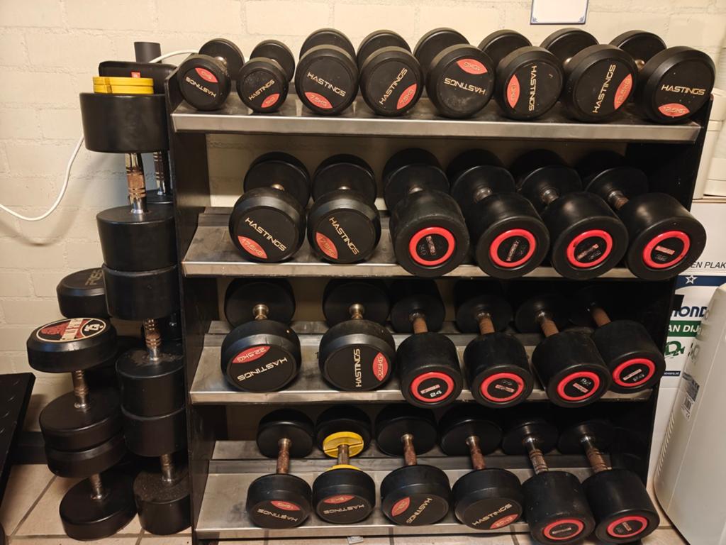Dumbells + rack 12,5 tm 38 kilo, Ophalen, Zo goed als nieuw