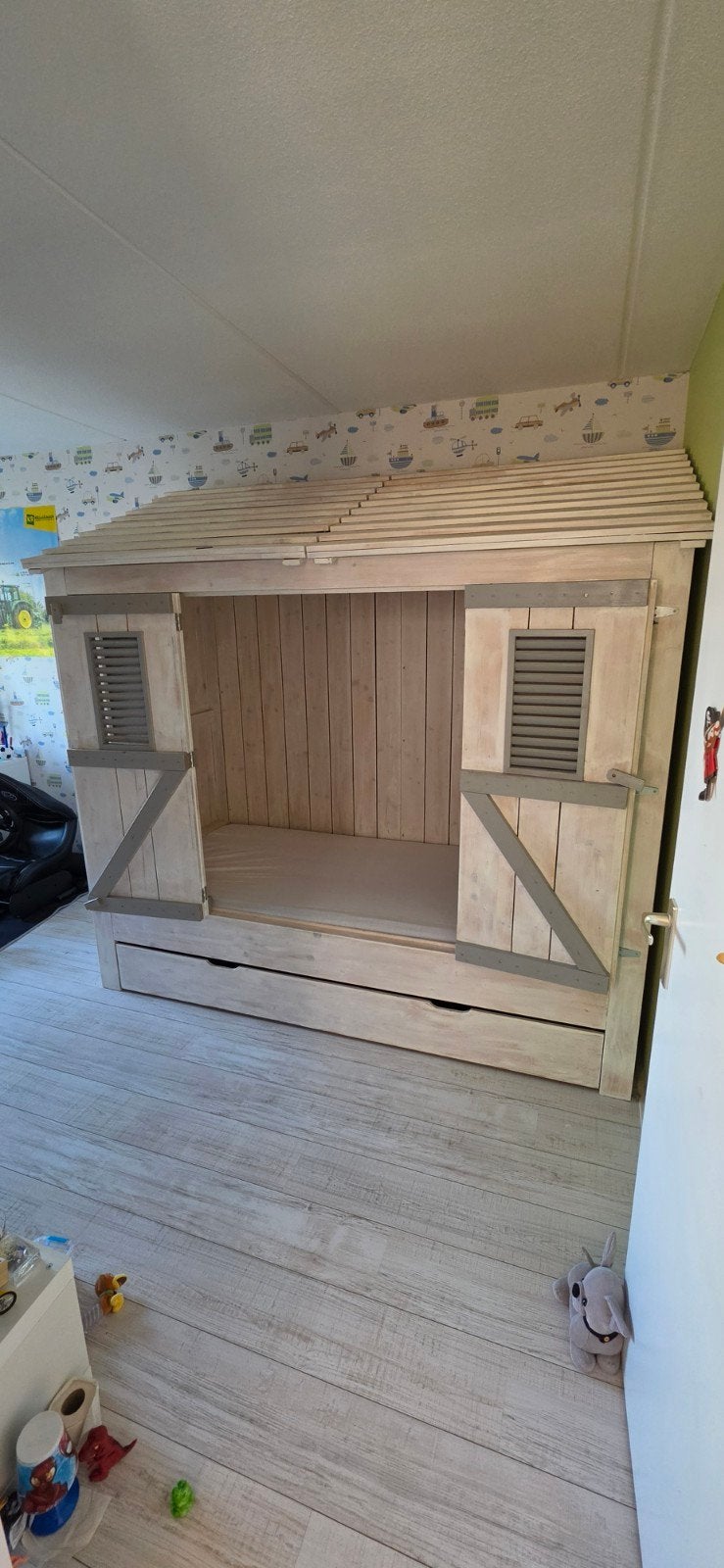 kinderbed huisje met opberglade, Ophalen, Gebruikt, 100 cm of meer, Lattenbodem