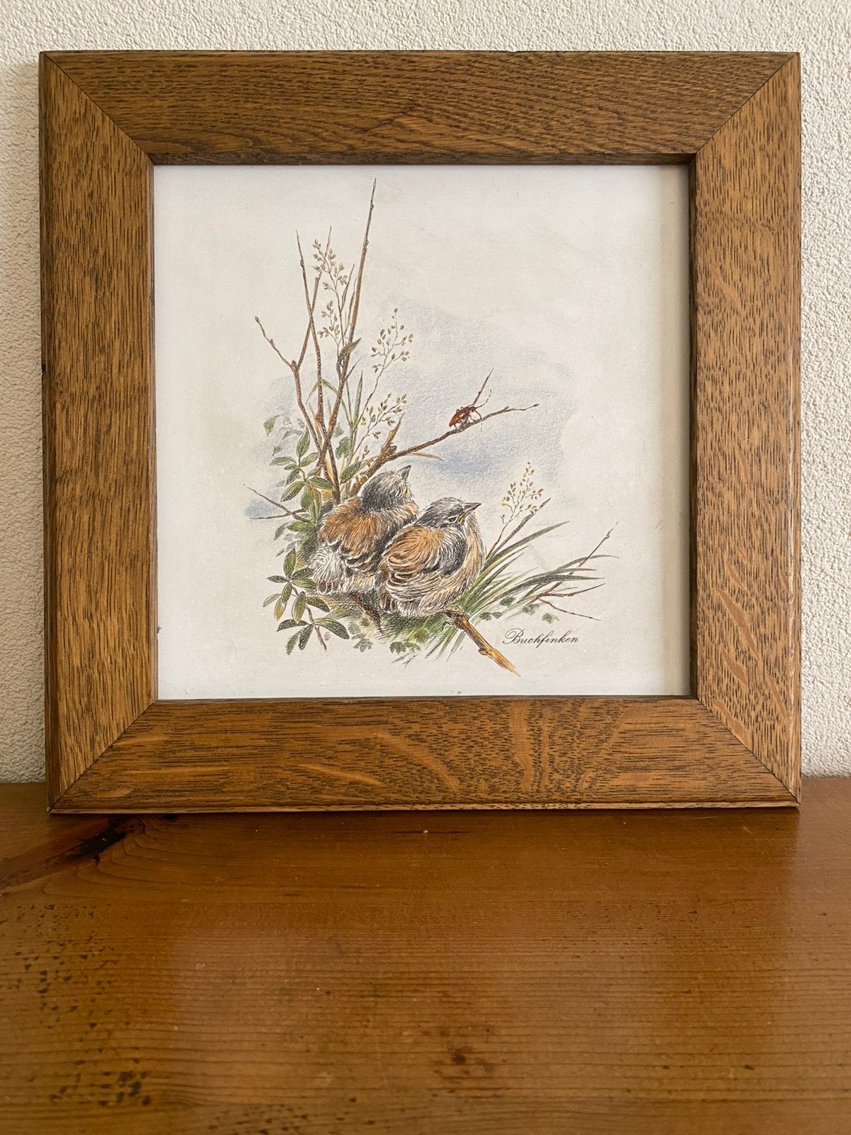 Vintage ingelijste tegel Johann Seltmann, Ophalen of Verzenden, Gebruikt, Decoratieobject
