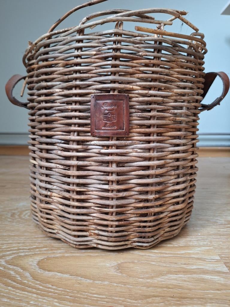 Riviera Maison rietenmand - 30cm hoog, Ophalen, Gebruikt, Rond, Riet