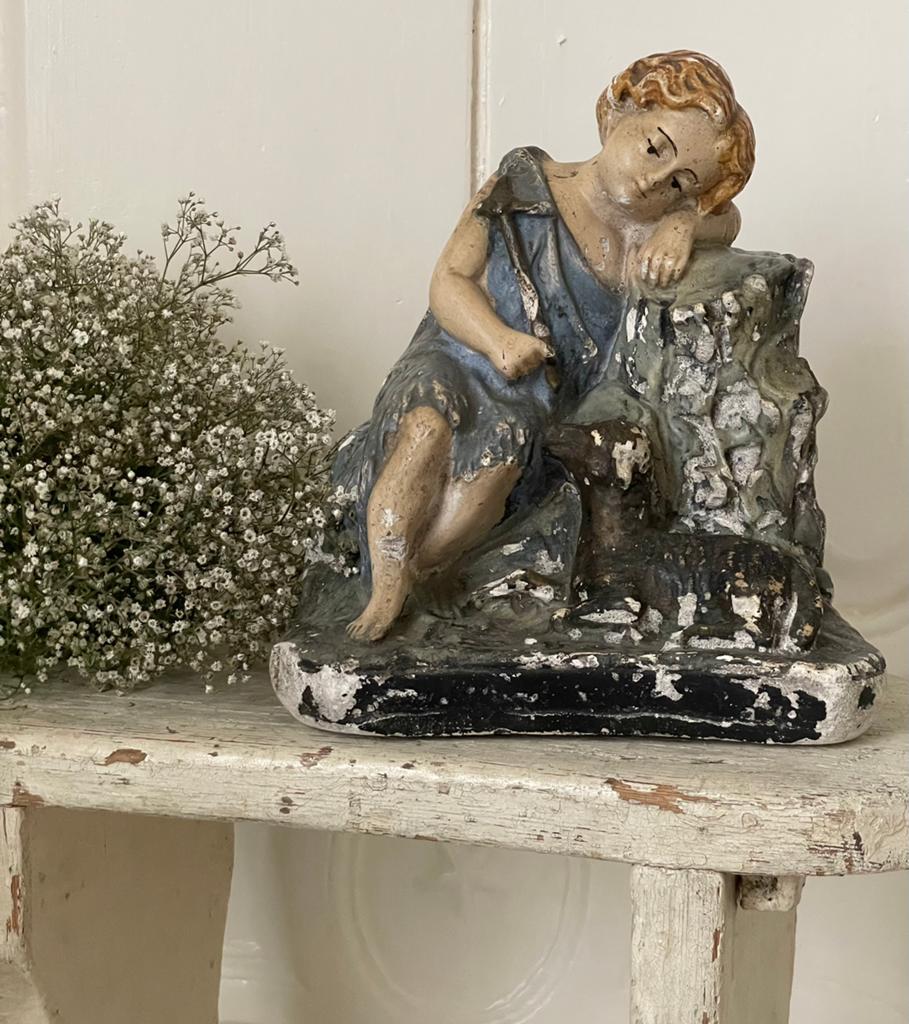 Brocante oud St Janneke beeld gips, Ophalen of Verzenden
