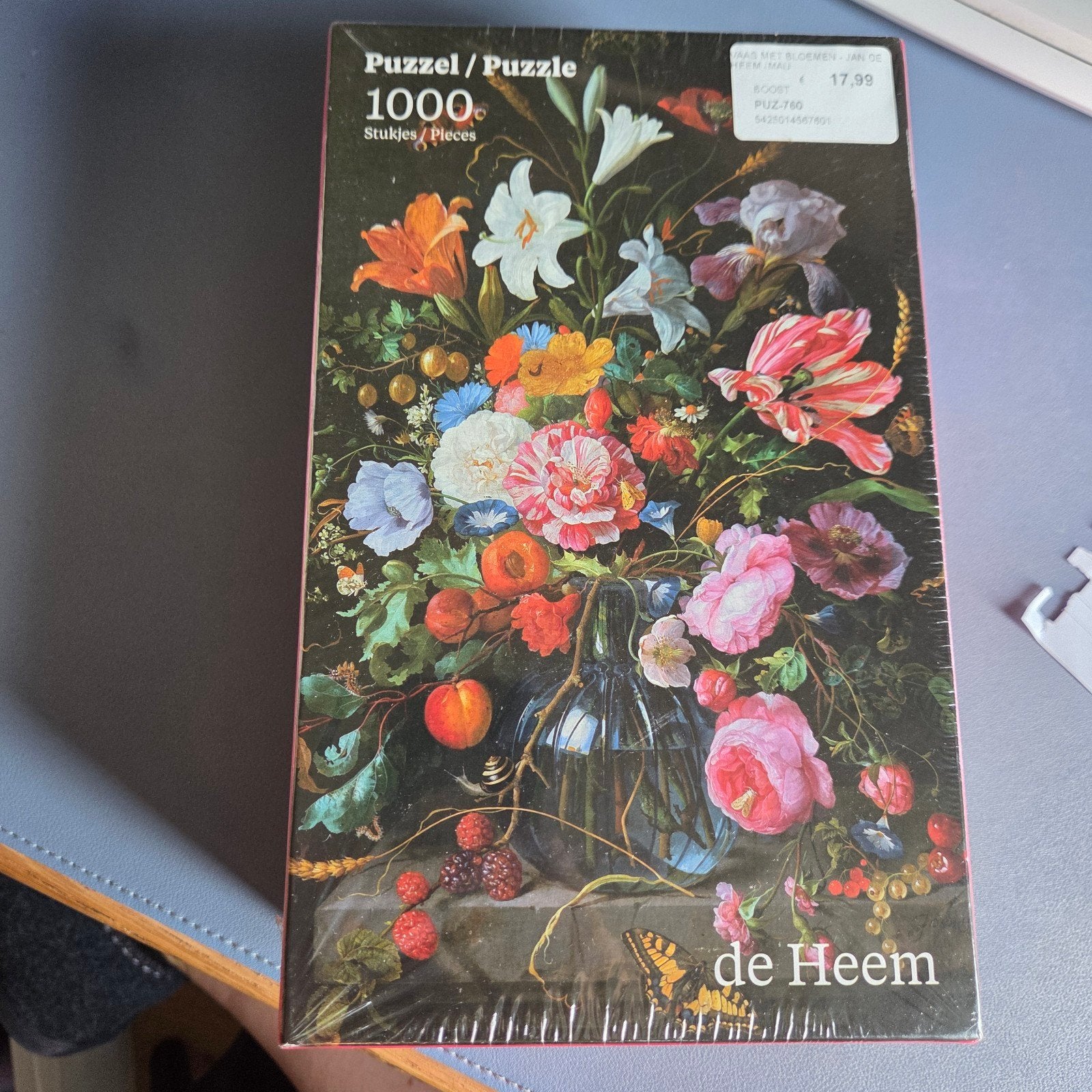Nieuwe De Heem Bloemen Puzzel 1000 Stukjes, Ophalen of Verzenden, 500 t/m 1500 stukjes, Nieuw, Legpuzzel