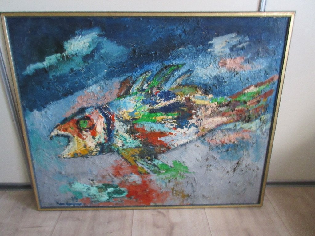 schilderij schilderij diepzeevis, Ophalen