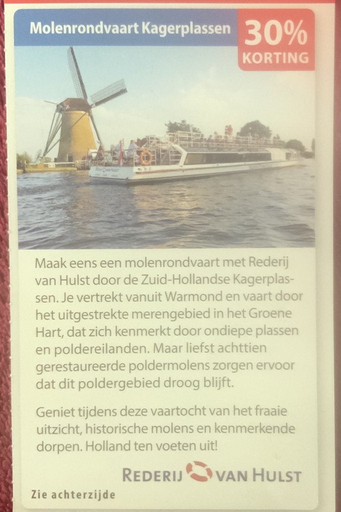 Molenrondvaart Kagerplassen Voordeelbon, Drie personen of meer, Kortingsbon, Overige typen