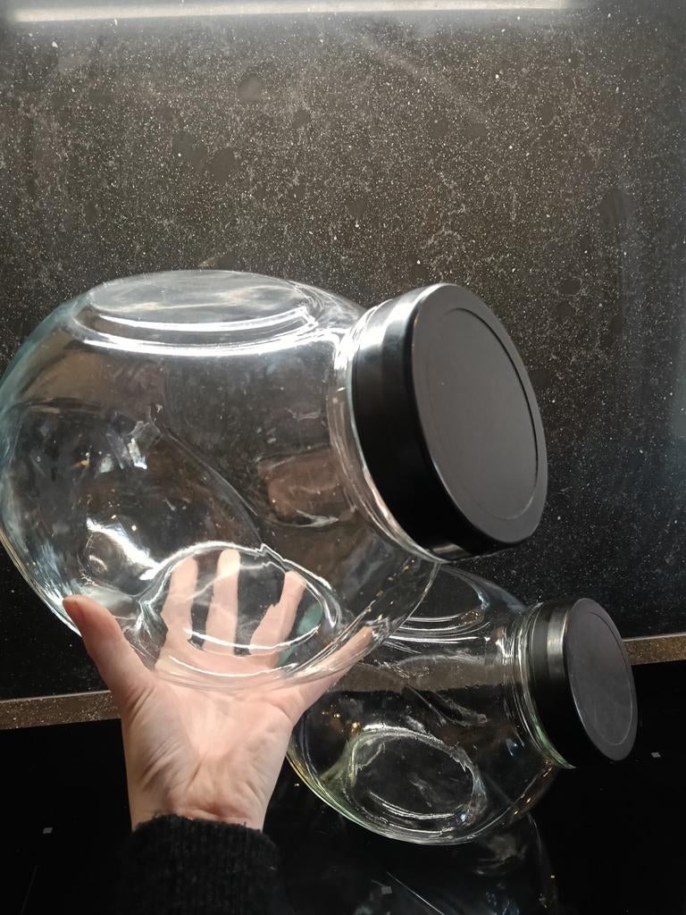Grote glazen potten met bakelieten deksel voor winkel, Ophalen of Verzenden